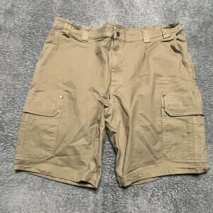Duluth Shorts Mens 44 Flex Fire Hose Relaxed Cargo Light Brown Tan